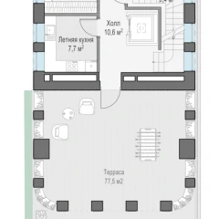 Планировка 2XL-комнатной квартиры 473.8 м² в ЖК Лаврушинский