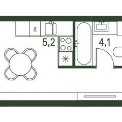 studi, 28.1 м<sup>2</sup>, 6 этаж