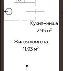 Студия, 22.9 м<sup>2</sup>, 14/17 этаж