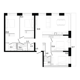 Планировка 4-комн. кв.