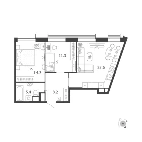 Планировка 2-комн. кв.