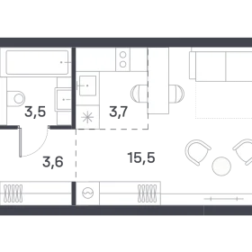 Планировка studi-комн. кв.