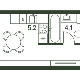 Планировка studi-комн. кв.