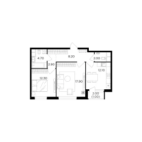 Планировка 2-комн. кв.