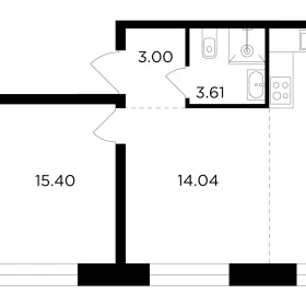 Планировка 2-комн. кв.