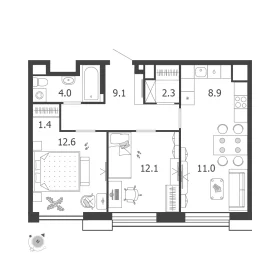 Планировка 3-комн. кв.
