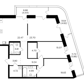 Планировка 3-комн. кв.