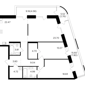 Планировка 3-комн. кв.