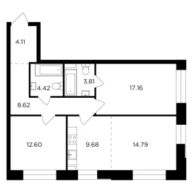 Планировка 3-комн. кв.